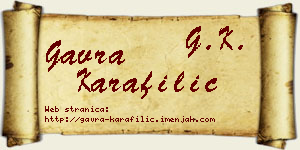Gavra Karafilić vizit kartica